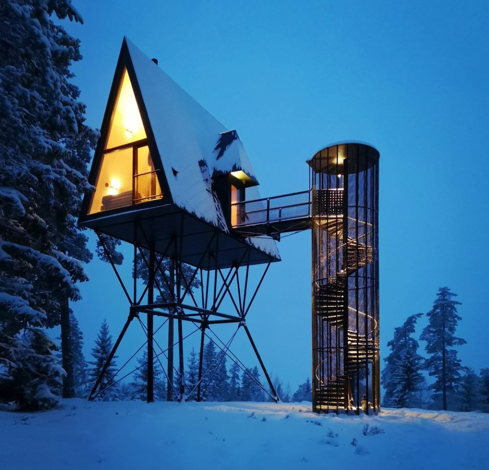 PAN cabins treehouse style sivilarkitet espen surnevik as sunset