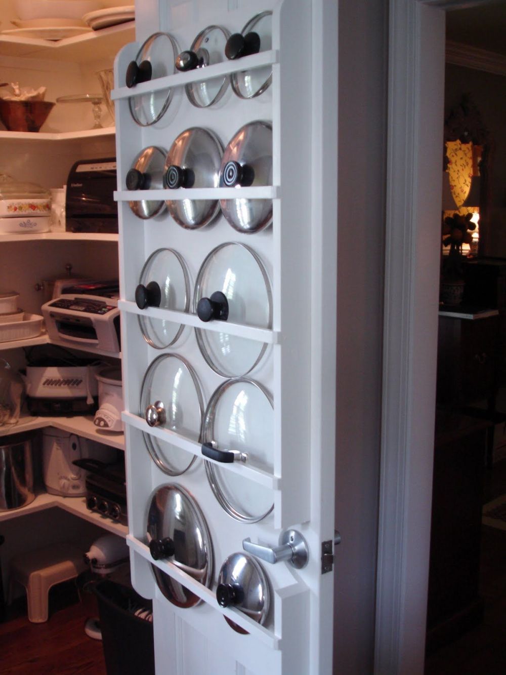 Pantry door lids storage