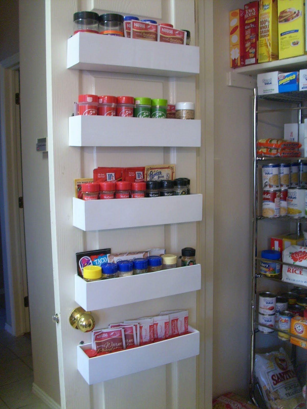 Pantry door storage box DIY