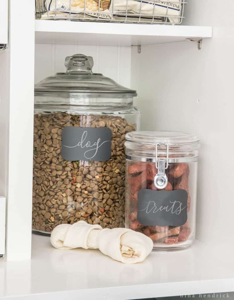 Pantry organization - clear glass containers