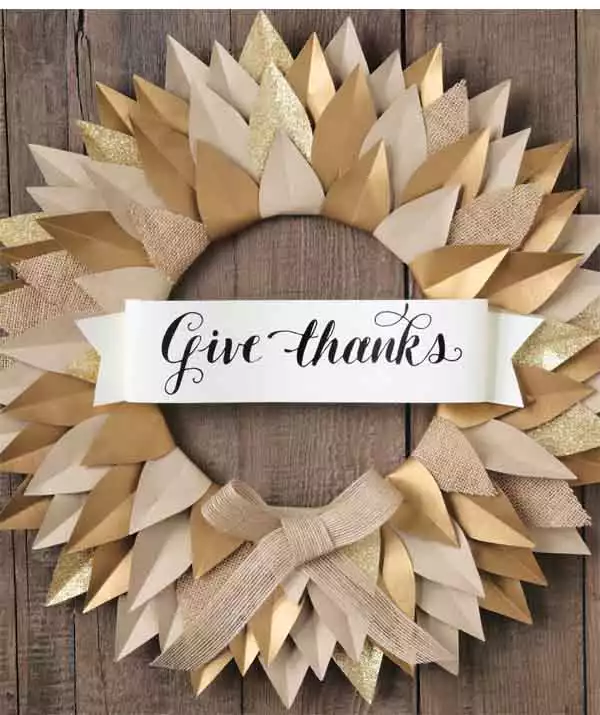 Paper Burlap Wreath for thanksgiving