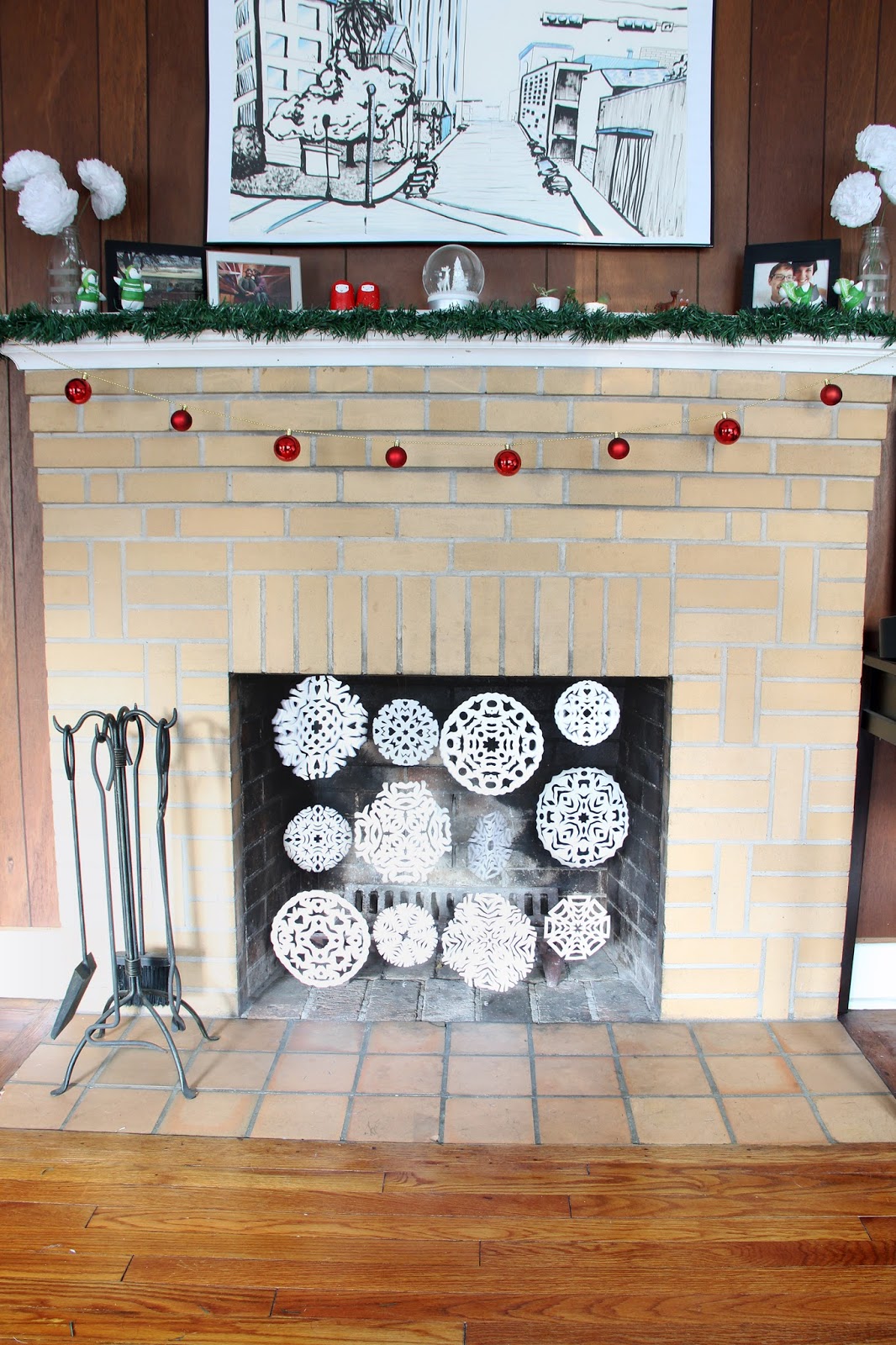 Paper Snowflake Fireplace Screen