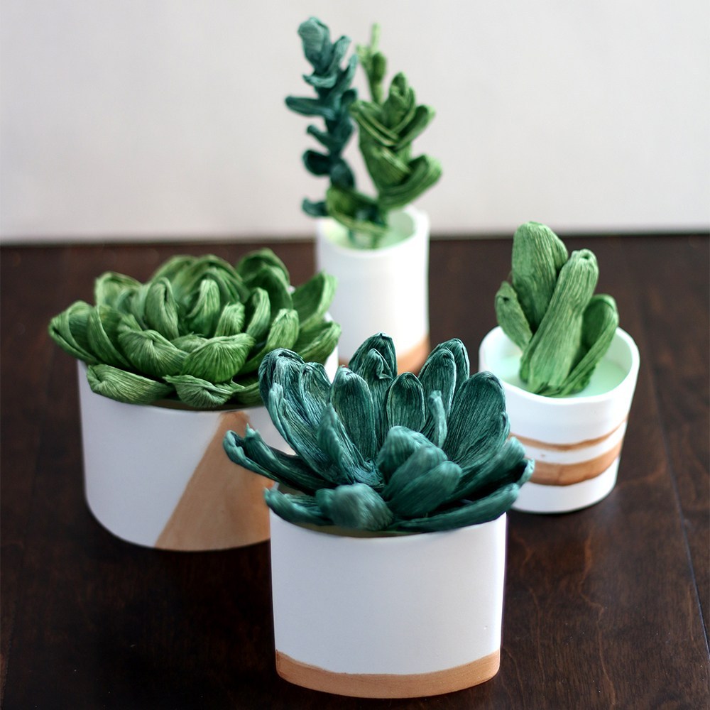 Paper succulent flowers