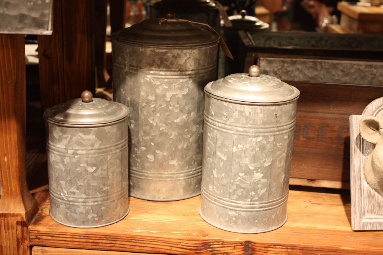 These larger canisters from <a href="https://parkhillcollection.com">Park Hill</a> have a more old-fashioned style.