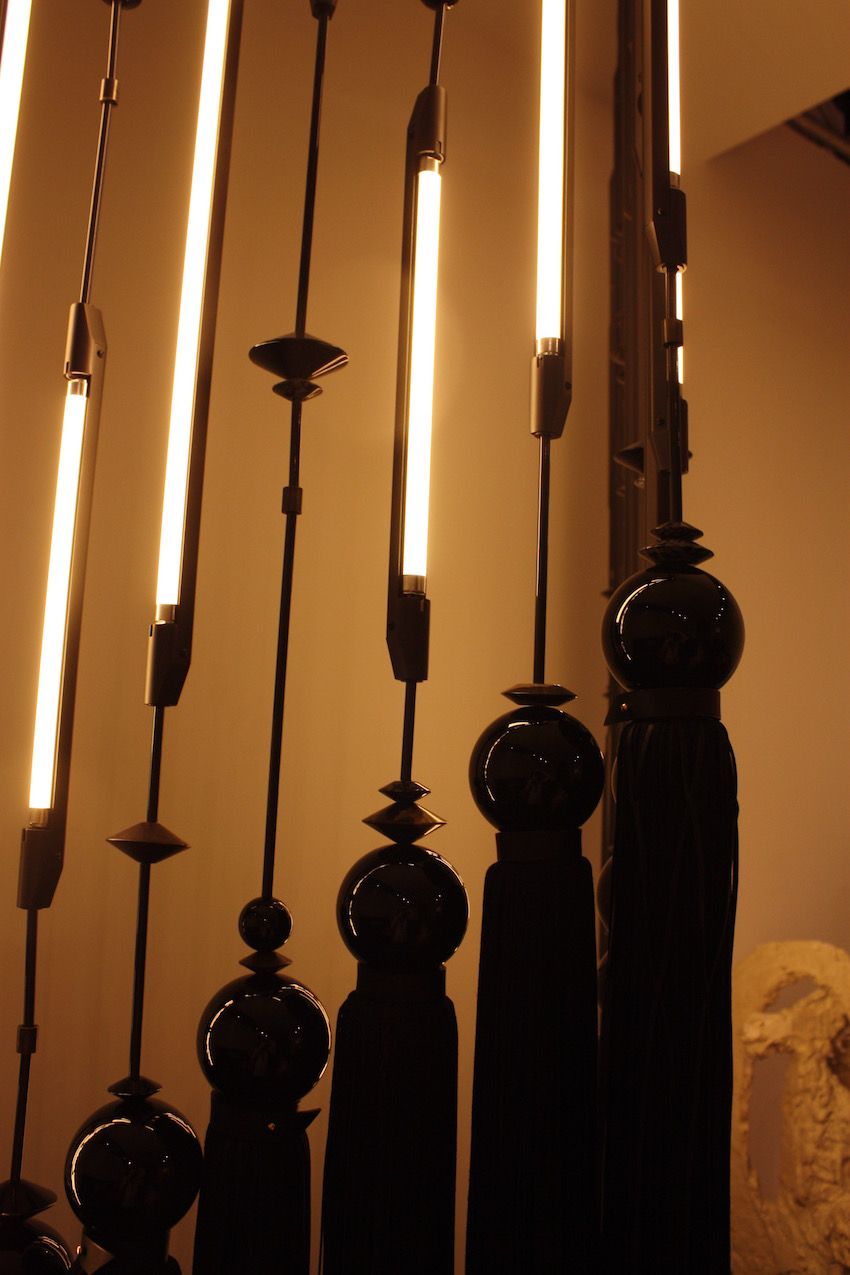 The combination of details makes for an artful and spectacular modern lighting fixture.