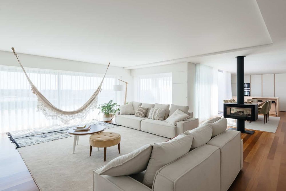 Patio Apartment living room and hammock