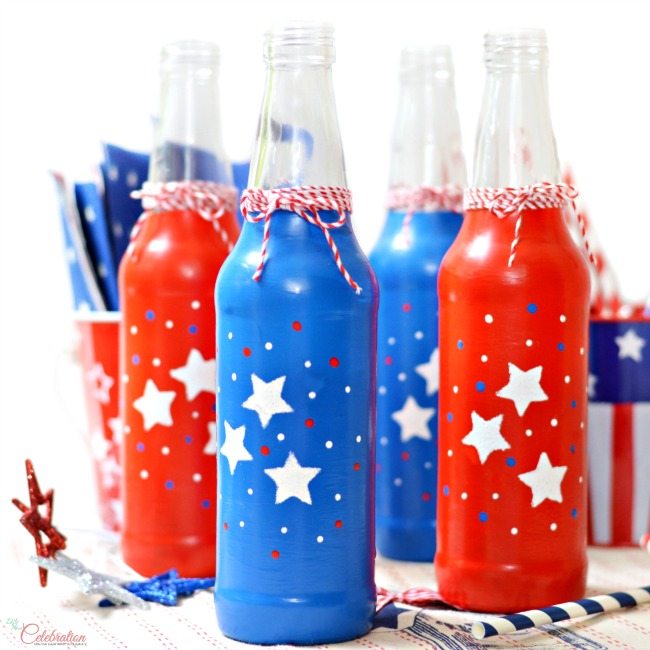 Patriotic sofa bottles