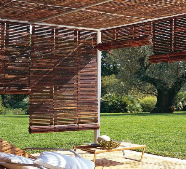 pergola with shades