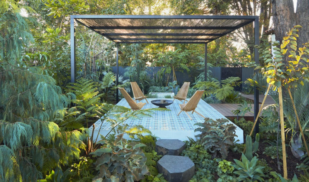 Pergola and beautiful garden