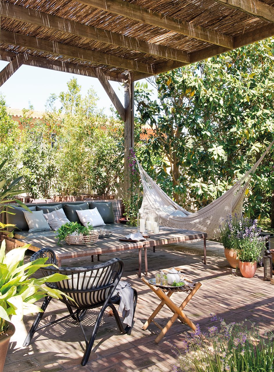 outdoor space with a hammock