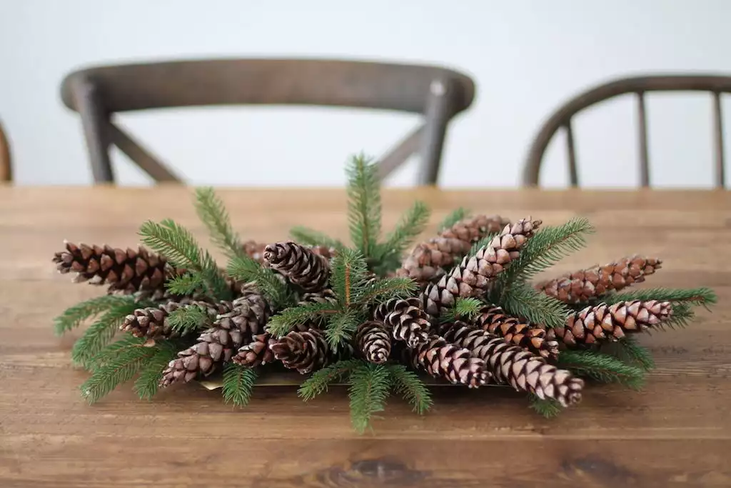 Pine cones centerpiece for Holiday