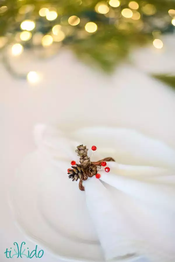 Pine cones napkin rings