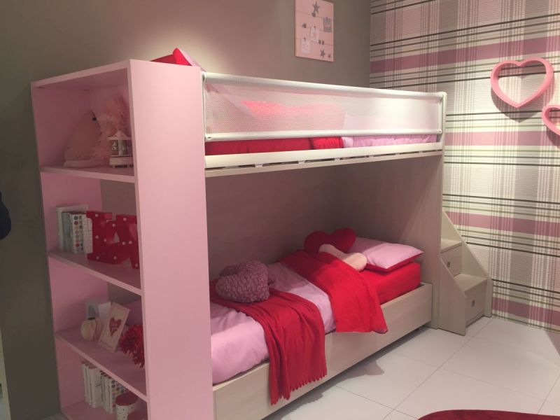 Pink girl loft system for bedroom