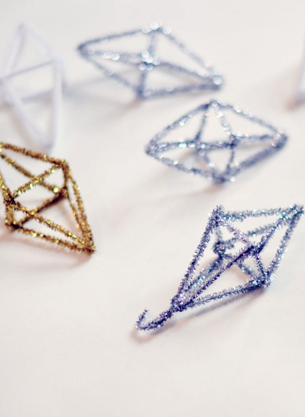 Pipecleaner geo ornaments