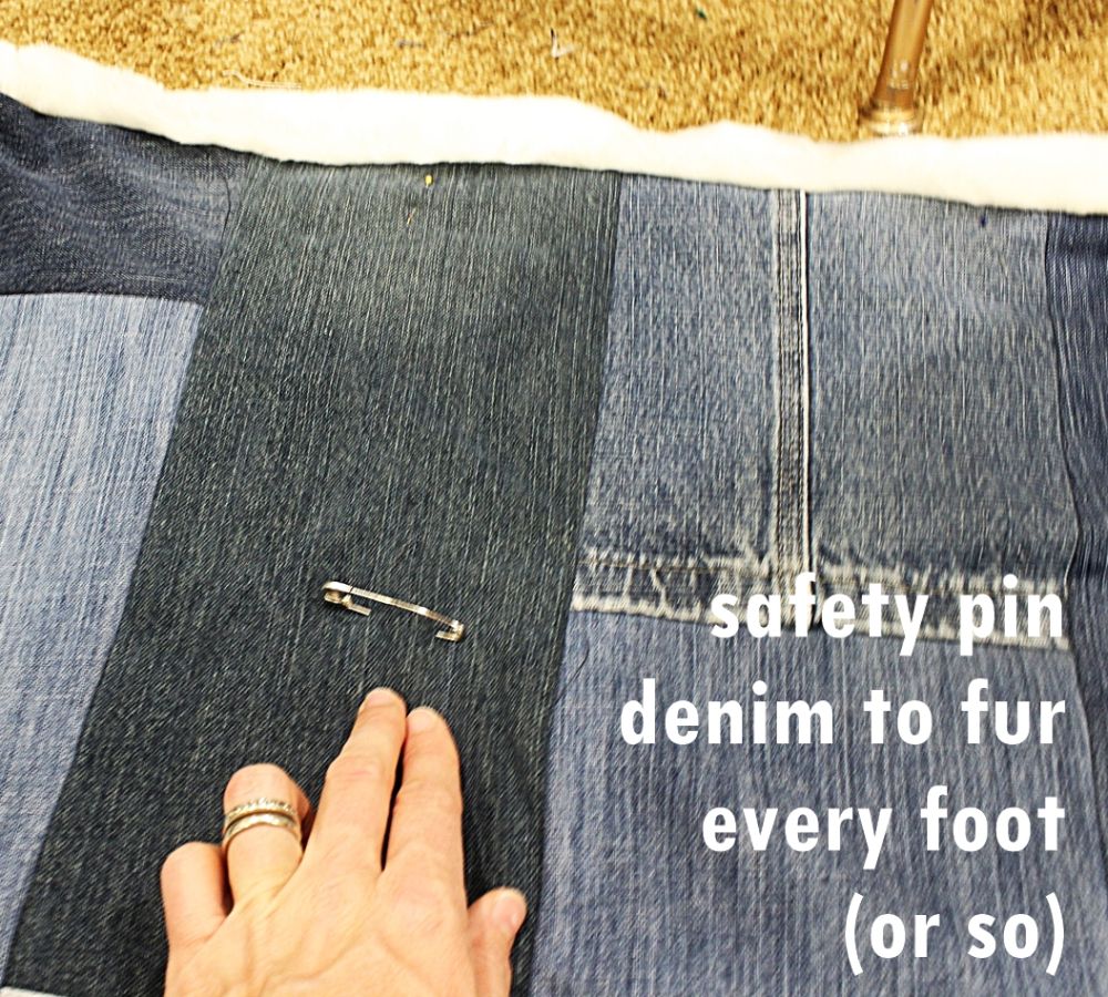 Place safety pins every foot
