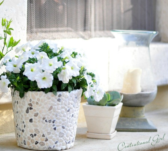 Plant Flowers in a Rock Bucket DIY garden ideas