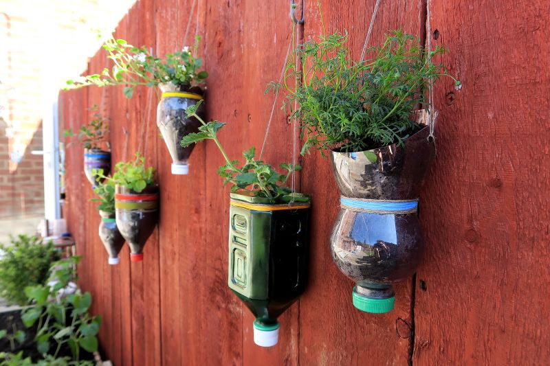 Plastic bottles planter
