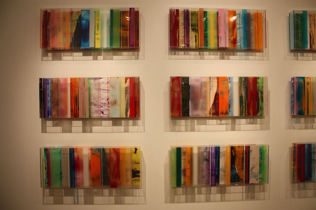 Plexiglass wall art by German artist Michael Laube could work in any rom of your home.