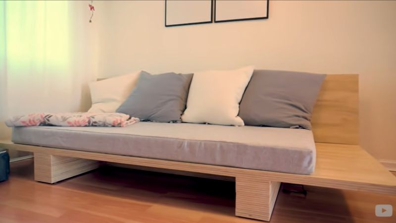 Plywood platform sofa