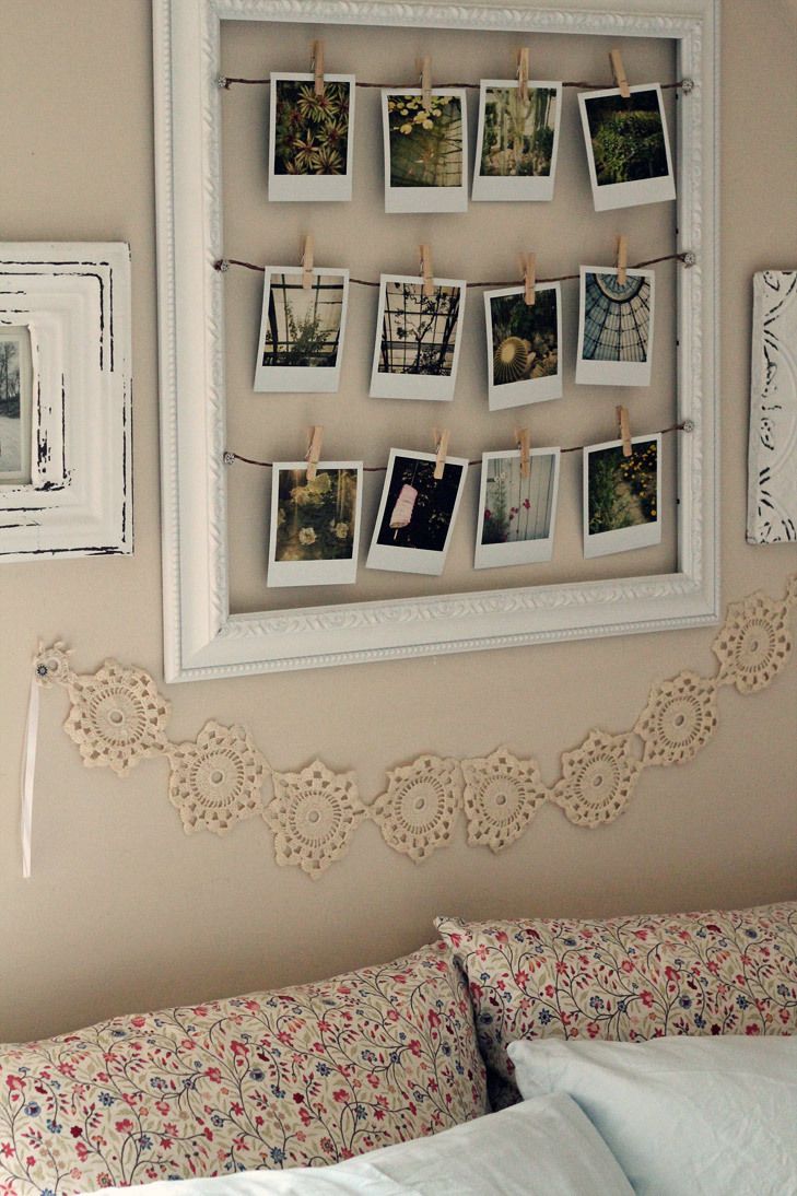 Polaroid Pics above the bed