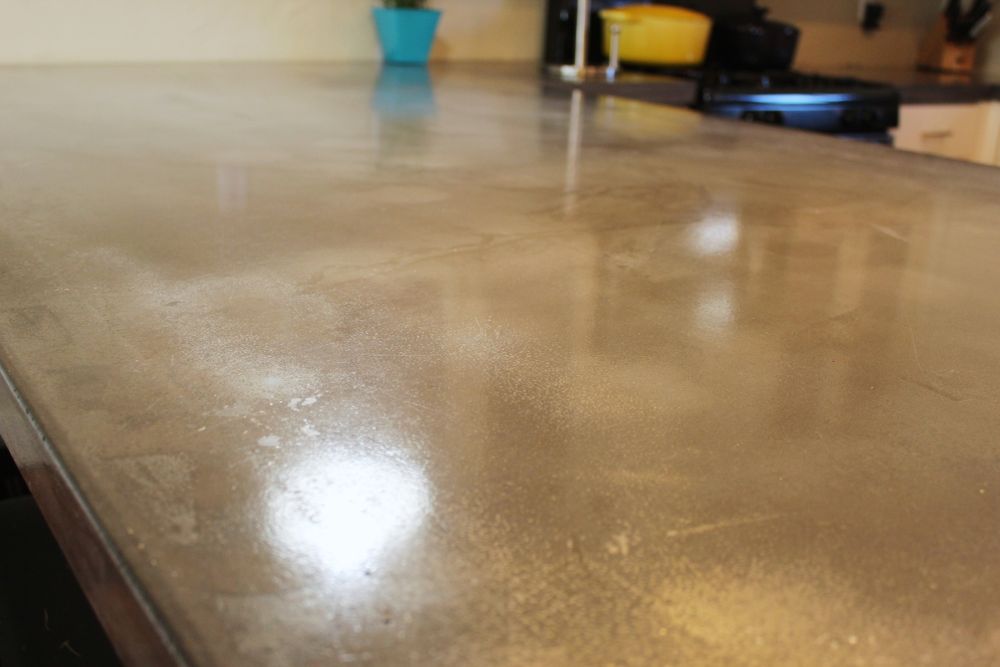Polished concrete countertop for kitchen