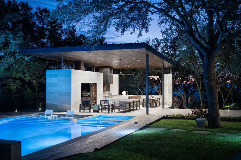 Poolside living and outdoor kitchen