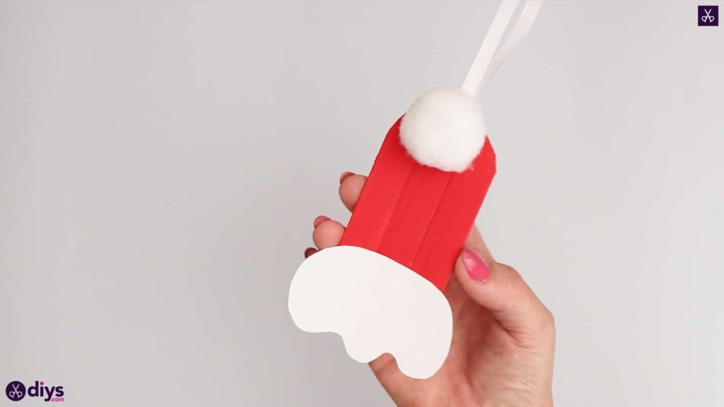 Popsicle Stick Santa Hat Christmas Tree Ornament