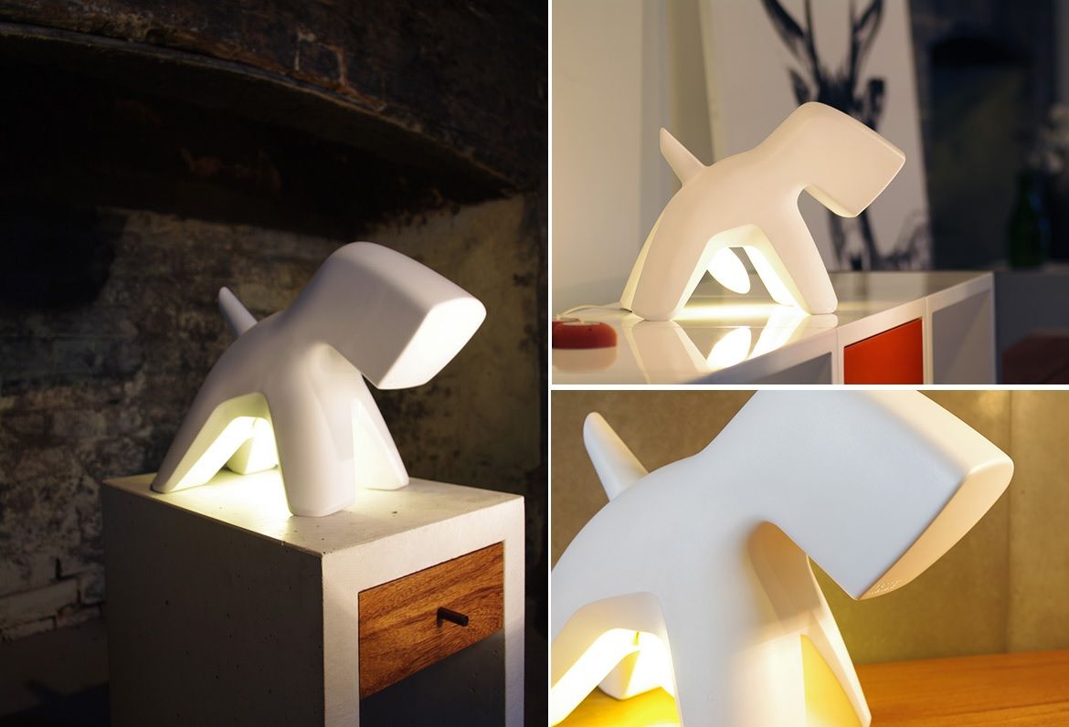 Porcelain Shaped dog Lamp