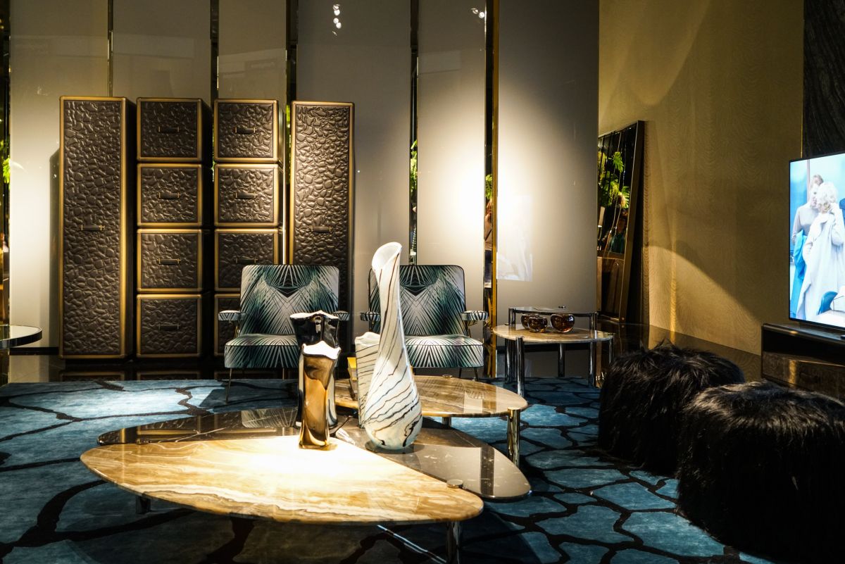 Poufs of Roberto Cavalli Home Interiors