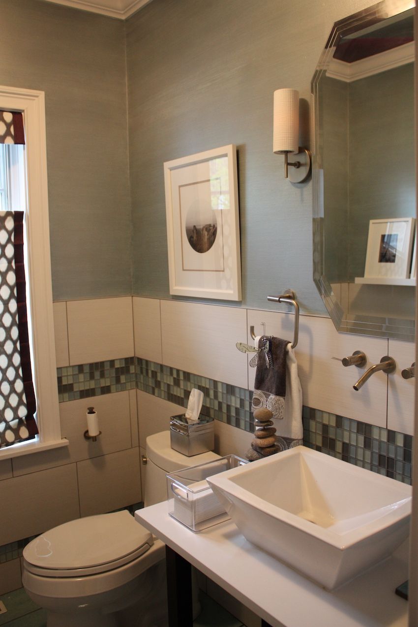Powder room glass mosaic