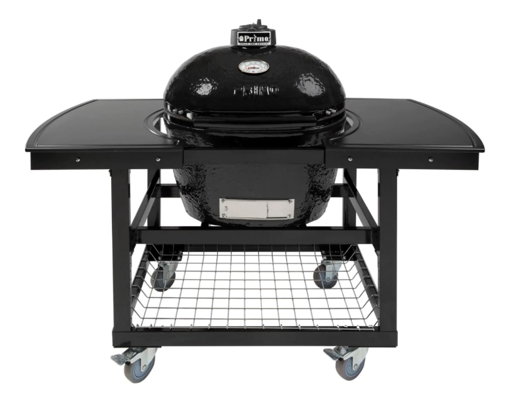 Primo Oval Large 300 Ceramic Kamado Grill On Steel Cart 