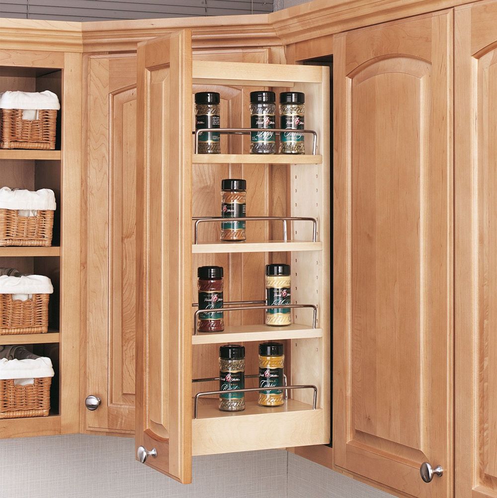 Pull-Out Wood Wall Cabinet Organizer