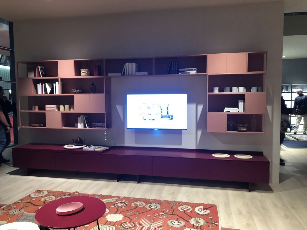 Purple wall unit for living room