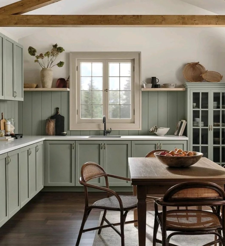 Put Evergreen Fog on Your Kitchen Cabinets