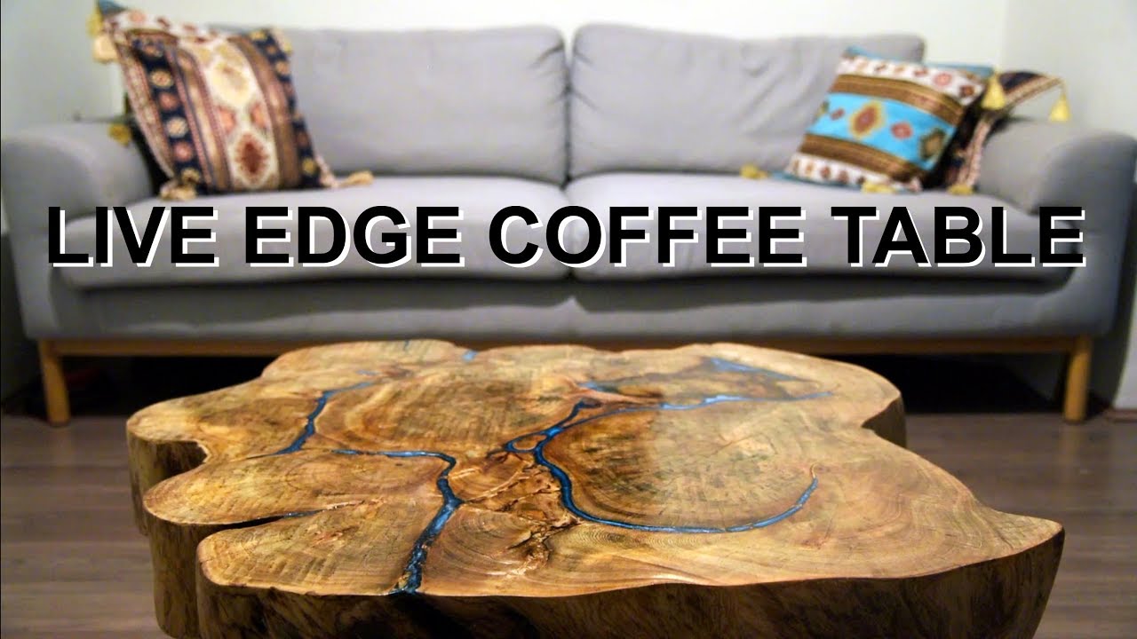 RESIN WOOD LIVE EDGE TABLE From fallen tree to coffee table