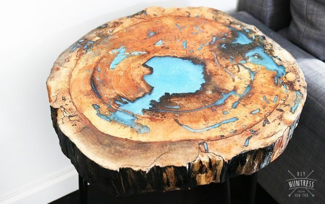 REsin live edge stool