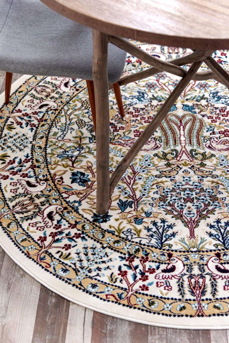 Rabia multicolor round rug for outdoor