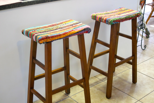 Rag rug stools