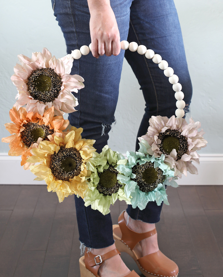 Rainbow Sunflower Fall Wreath