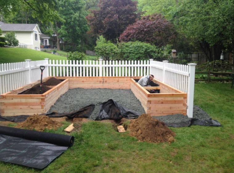 Raised bed vegetable garden