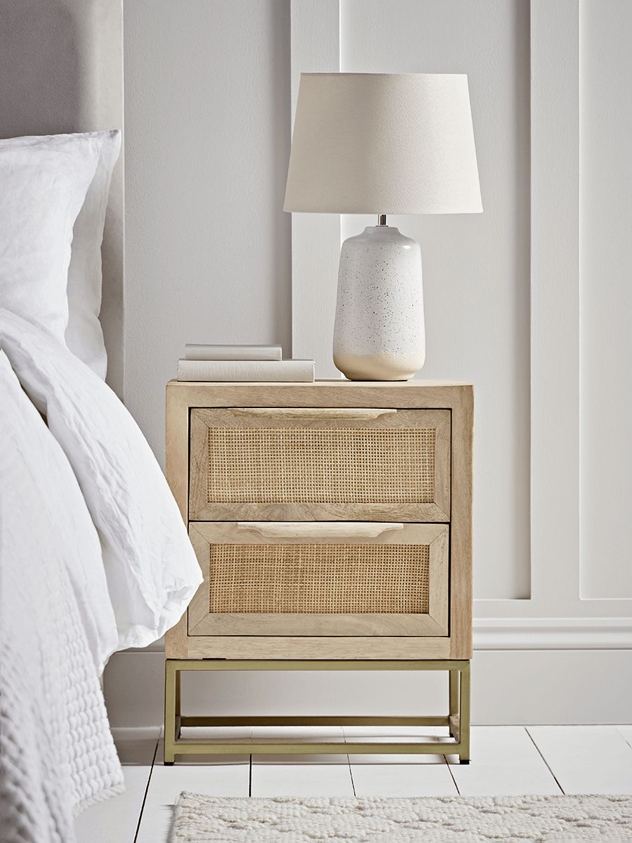 Rattan bedside table