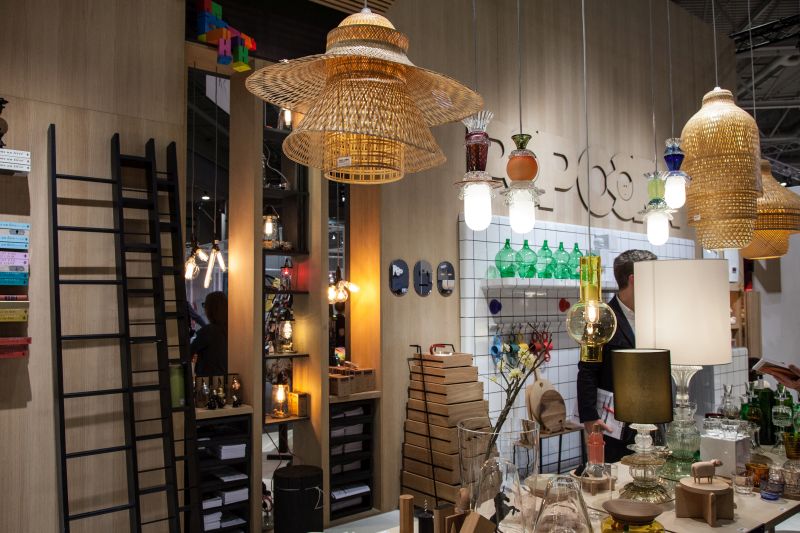 Rattan lighting fixtures hanging