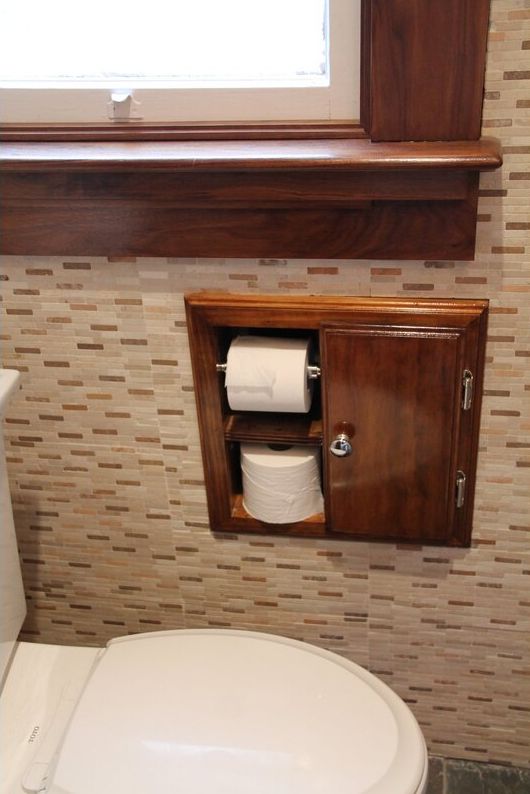 Recessed holder with storage cubby