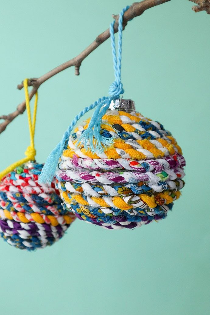 Recycle fabric christmas ornaments