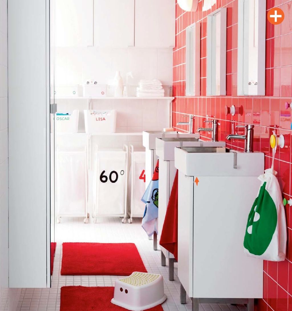 Red Ikea Bathroom