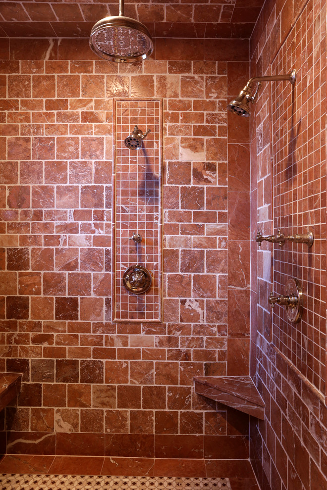 Red Marble Bathroom Tile