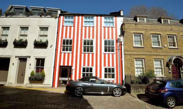 Red and White Stripes bold colors home exterior