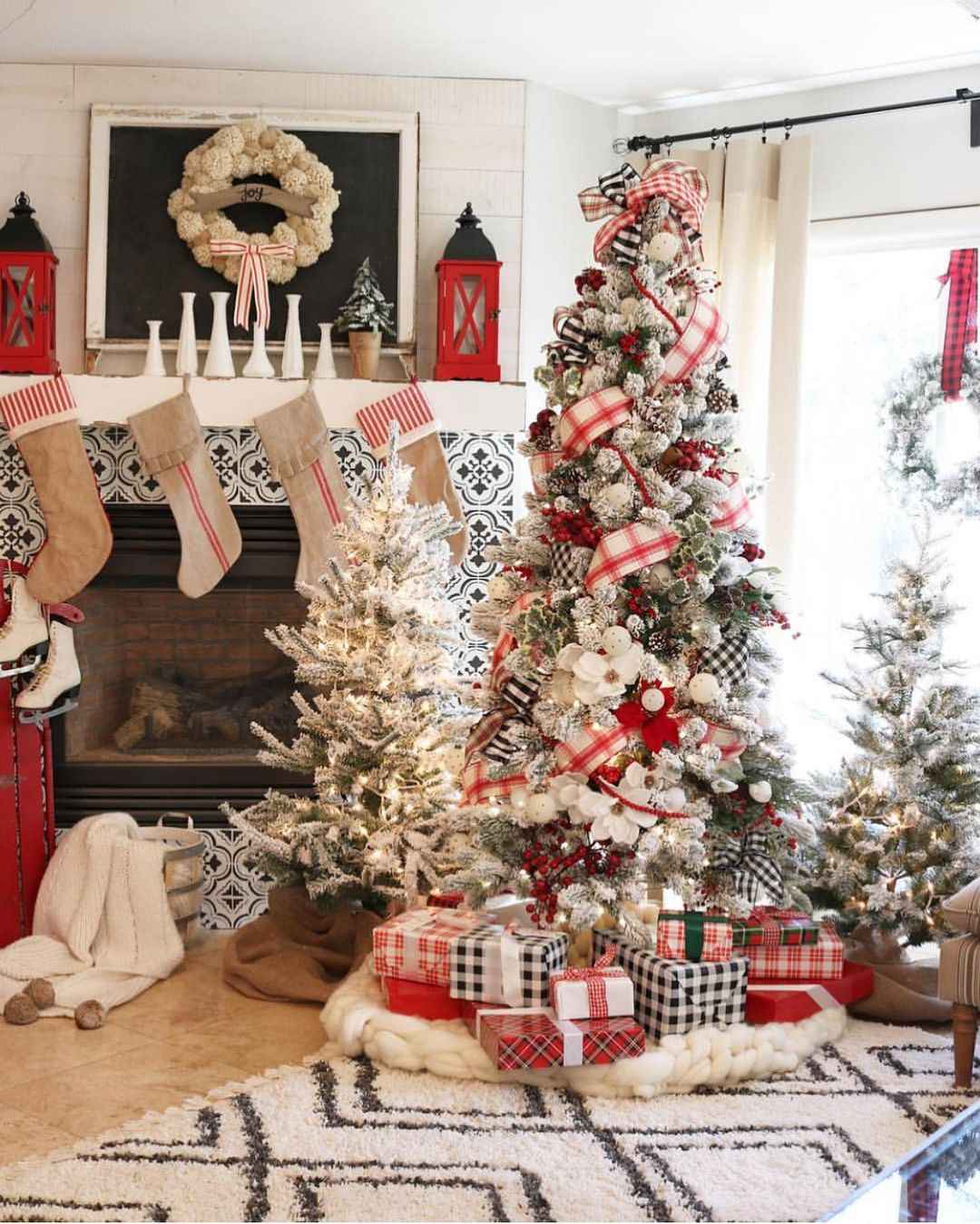 Red and white Christmas decor