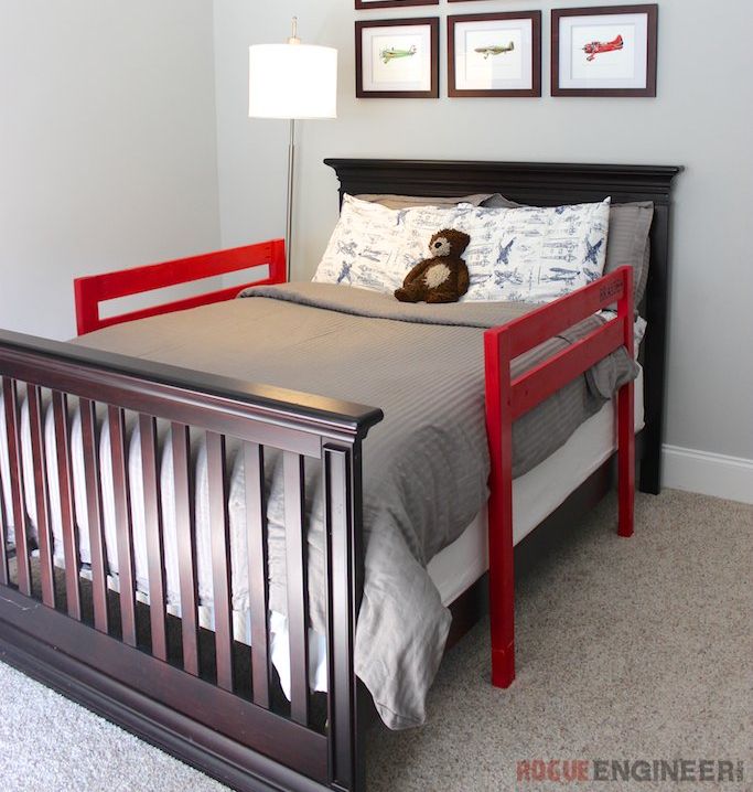 Red diy toddler bed design