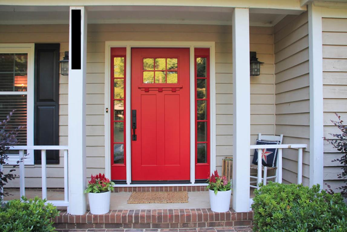 Red front door - positive energy for feng shui